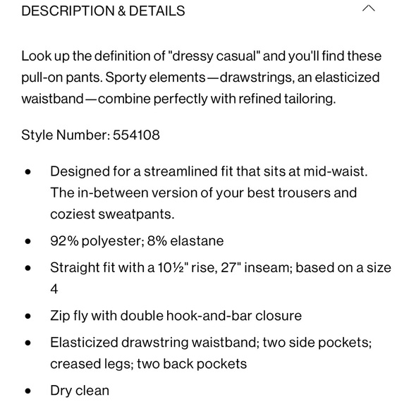 (SOLD) Club Monaco Pull-On Trousers size 6 colour navy - Picture 5 of 12